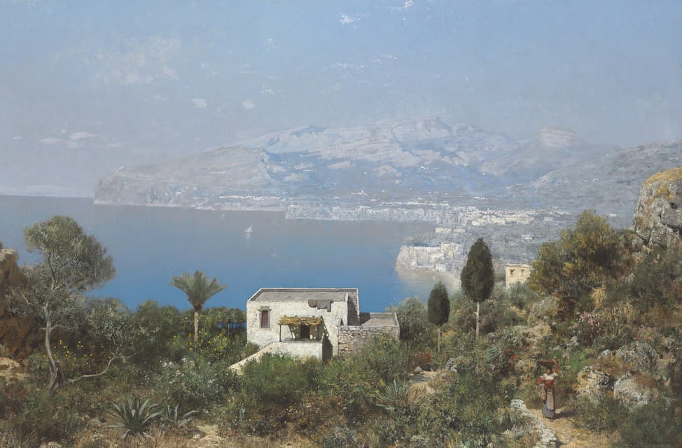 Edmund Berninger - A View Of The Bay Of Sorrento