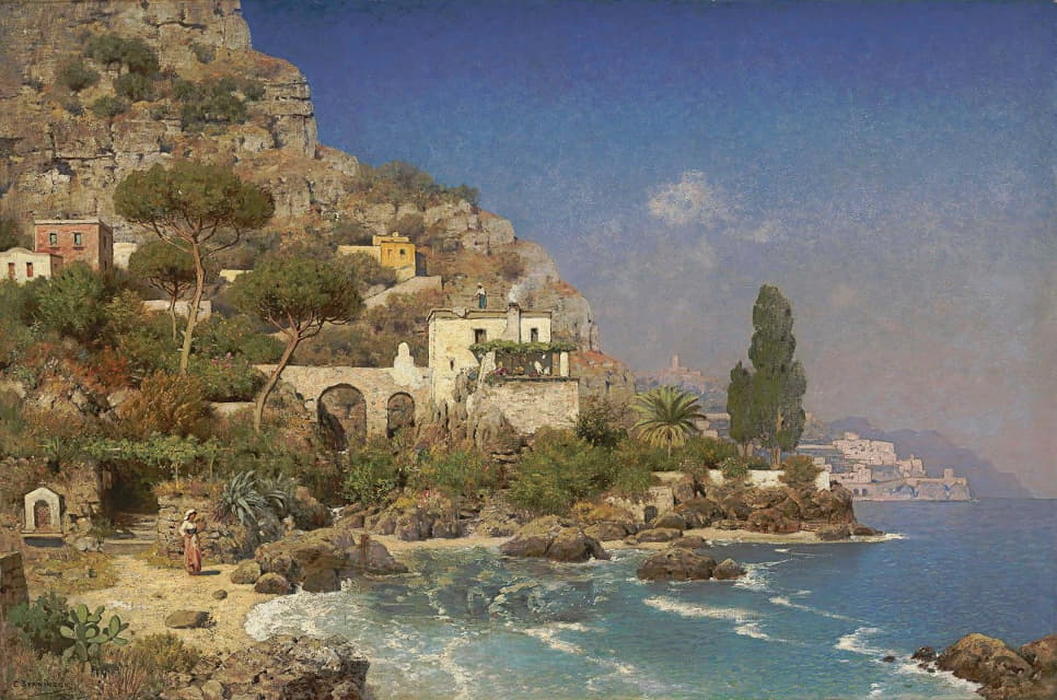 Edmund Berninger - A View Of The Amalfi Coast