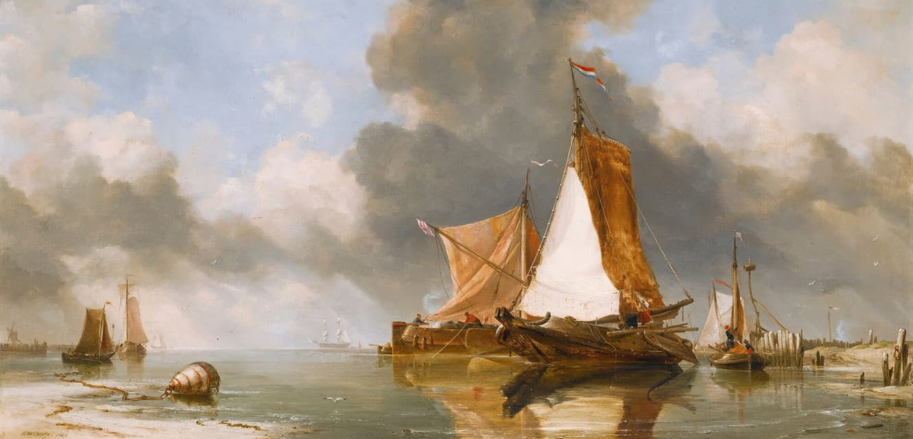 Edward William Cooke - A Dutch Calm, Zuider Zee Fishing Craft