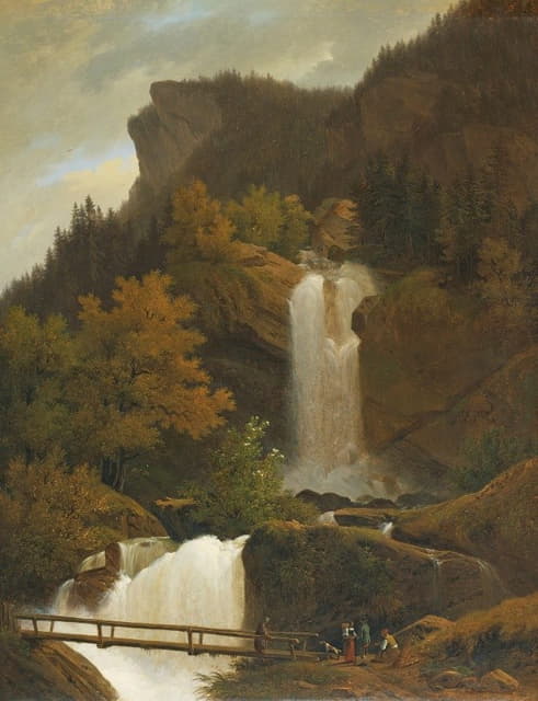 François Diday - The Waterfall Of Wandel, Near Brienz