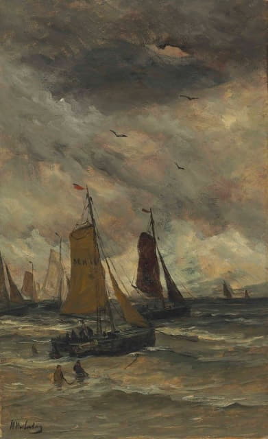 Hendrik Willem Mesdag - Bomschuiten At Sea