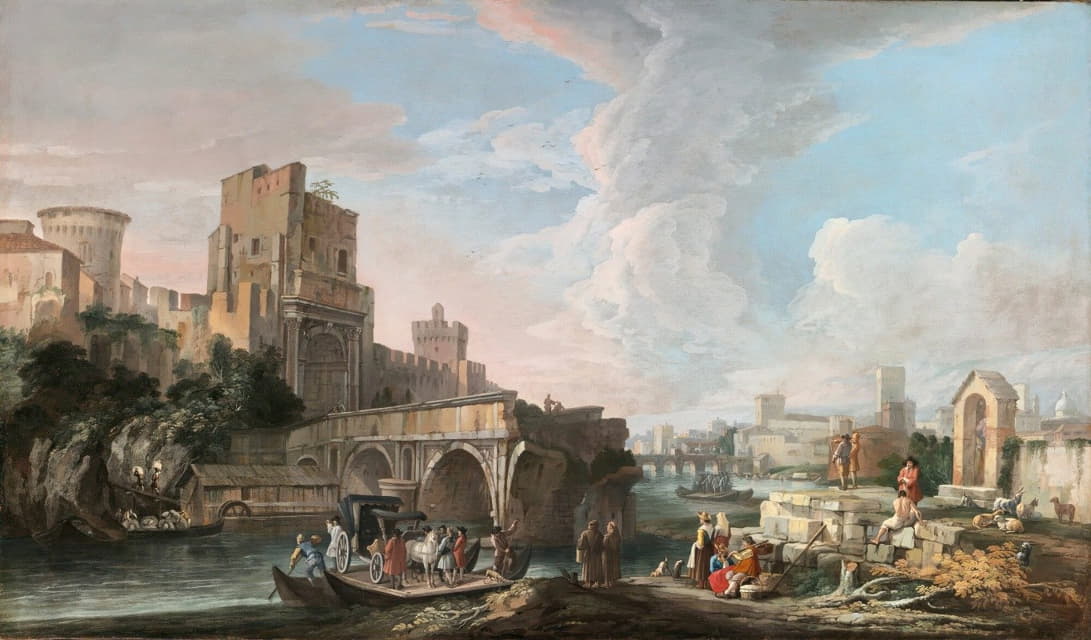罗马罗托桥的河流景观