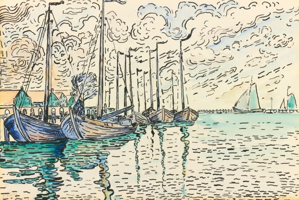 Paul Signac - Volendam, Barques De Pêche