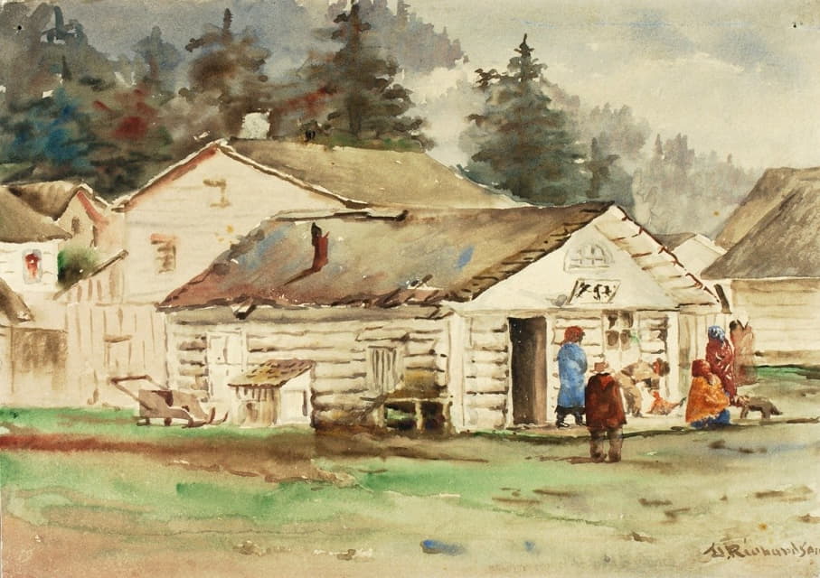 Theodore J. Richardson - The Three Crows Market, Sitka, 1889