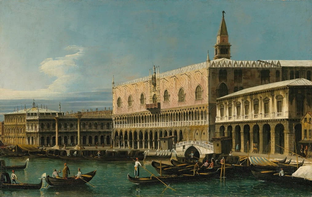 威尼斯，摩洛的景色，向西看，公爵宫和皮亚泽塔的南侧