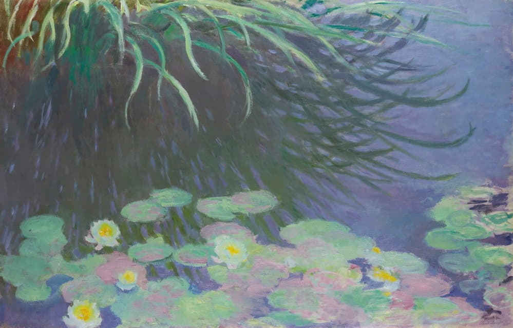 Claude Monet - Nymphéas Avec Reflets De Hautes Herbes
