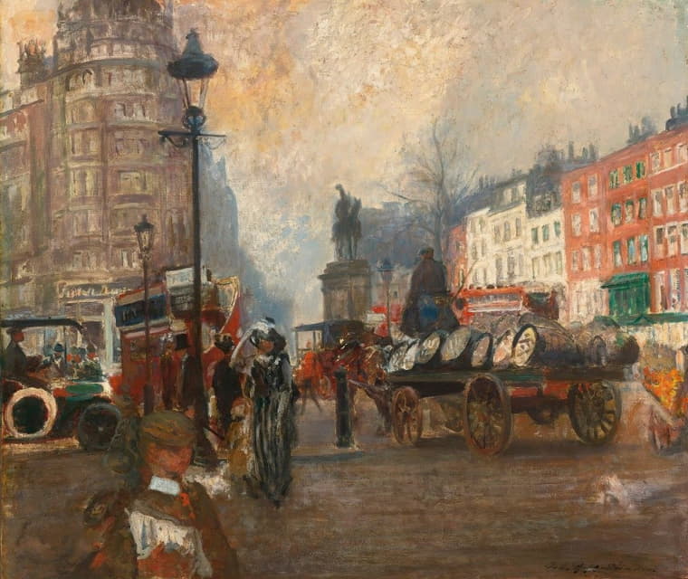 Jacques-Émile Blanche - Knightsbridge Seen From Sloane Street, December 1913