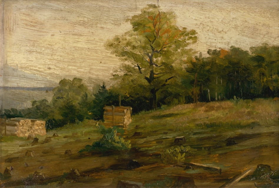 Ľudovít Čordák - Landscape with Cords of Wood