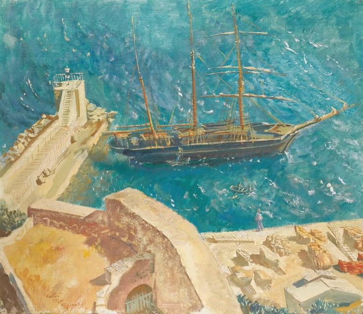 Alexander Evgenievich Yakovlev - View Of The Port In Calvi