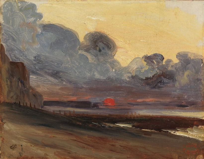 Eugène Isabey - Sunset on the Normandy Coast