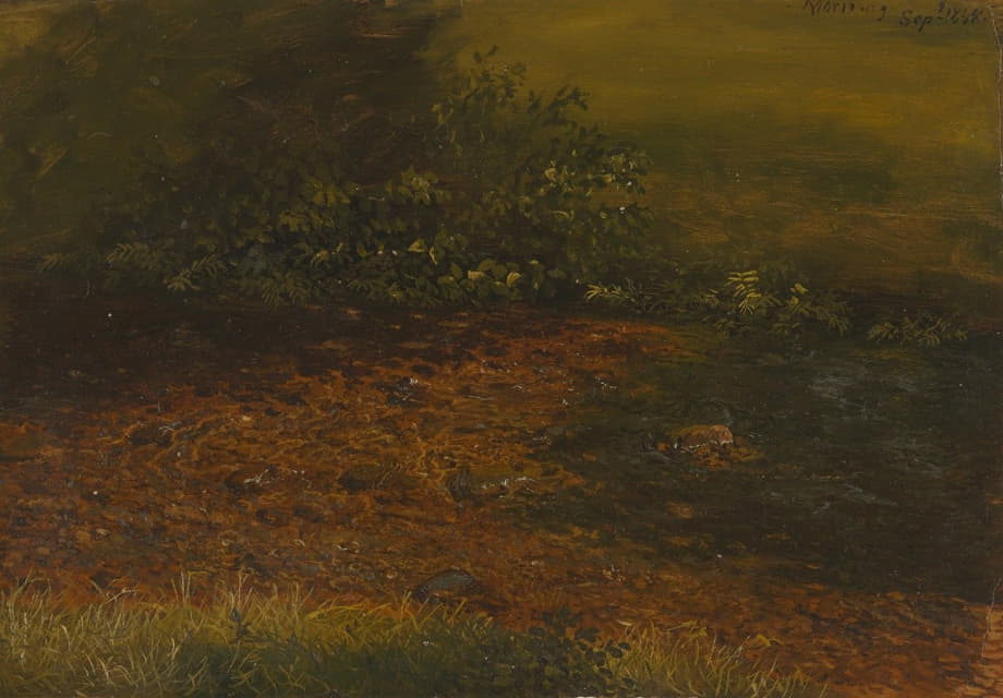 Frederic Edwin Church - Woodland stream in the Catskills