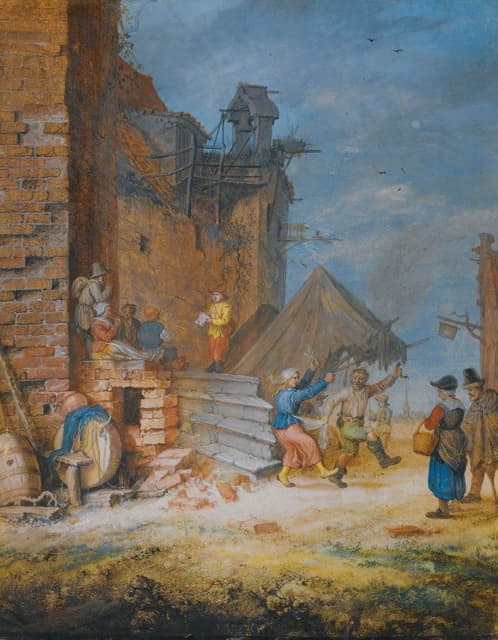 Gerrit Adriaensz. de Heer - Peasants Dancing And Singing By A Crumbling Castle