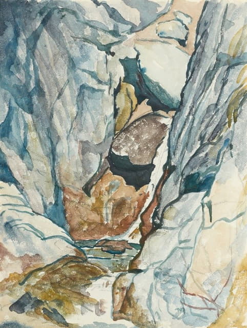 Giovanni Giacometti - Mountain Gorge With Waterfall