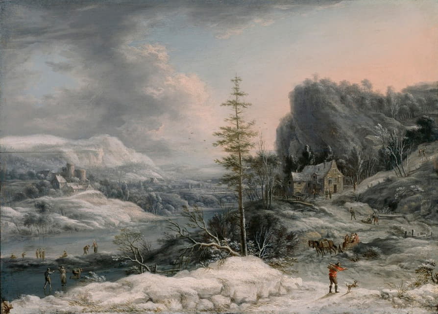 Jan Griffier - A Winter Scene