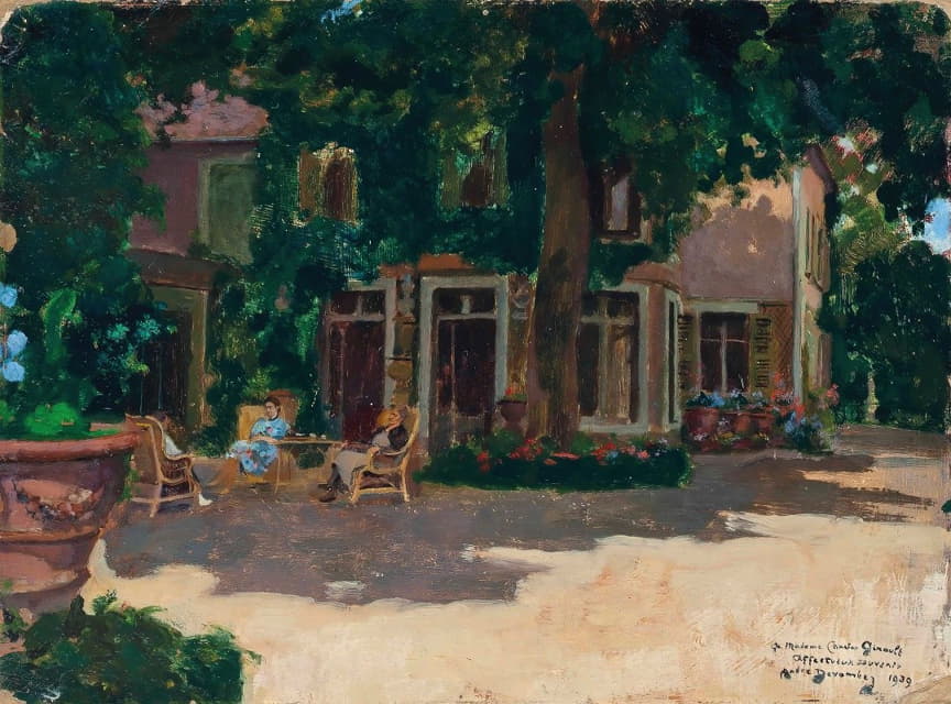 André Victor Édouard Devambez - Afternoon tea in the shade