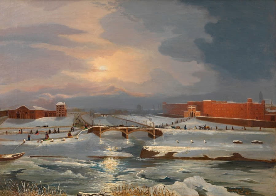 冬季的弗朗茨-约瑟夫军营与海关总署和拉德茨基大桥