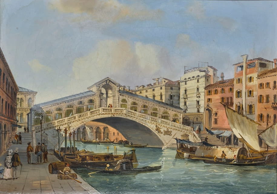 威尼斯，从南面可以看到里亚尔托桥
