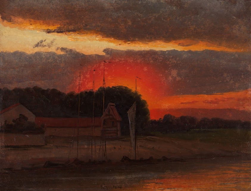 Knud Baade - The Elbe in Sunset