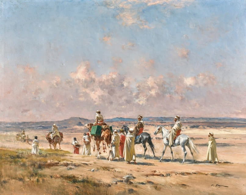 Victor Huguet - A caravan crossing the desert