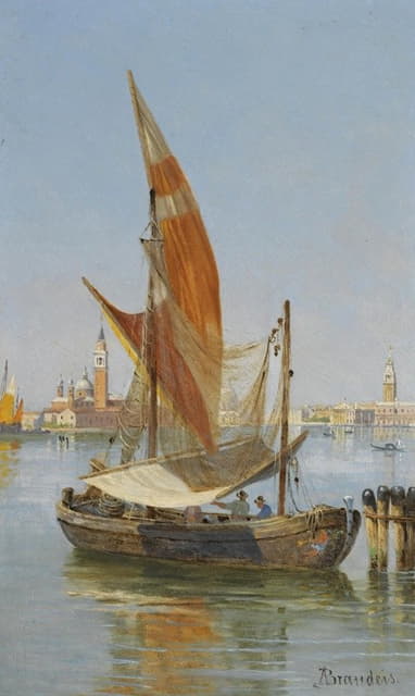 Antonietta Brandeis - Fishing boats in the lagoon, Venice