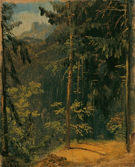 Carl Blechen - Waldweg im Harz