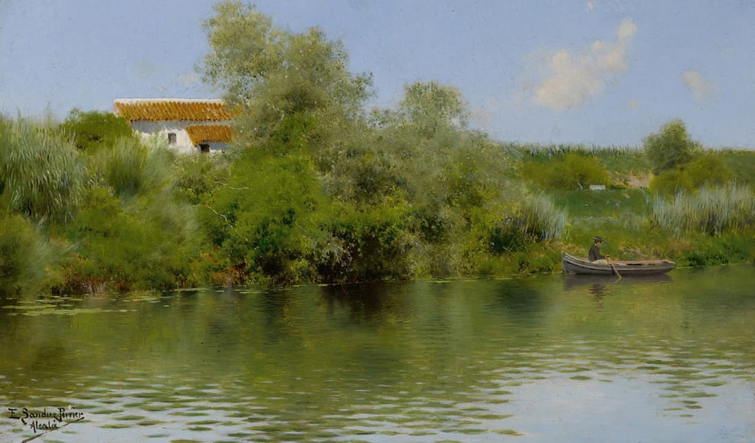 Emilio Sánchez-Perrier - The River at Alcalà