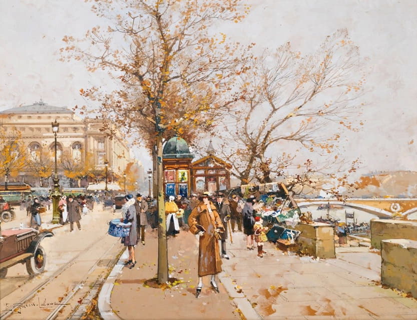 Eugène Galien-Laloue - La Place Du Châtelet À Paris