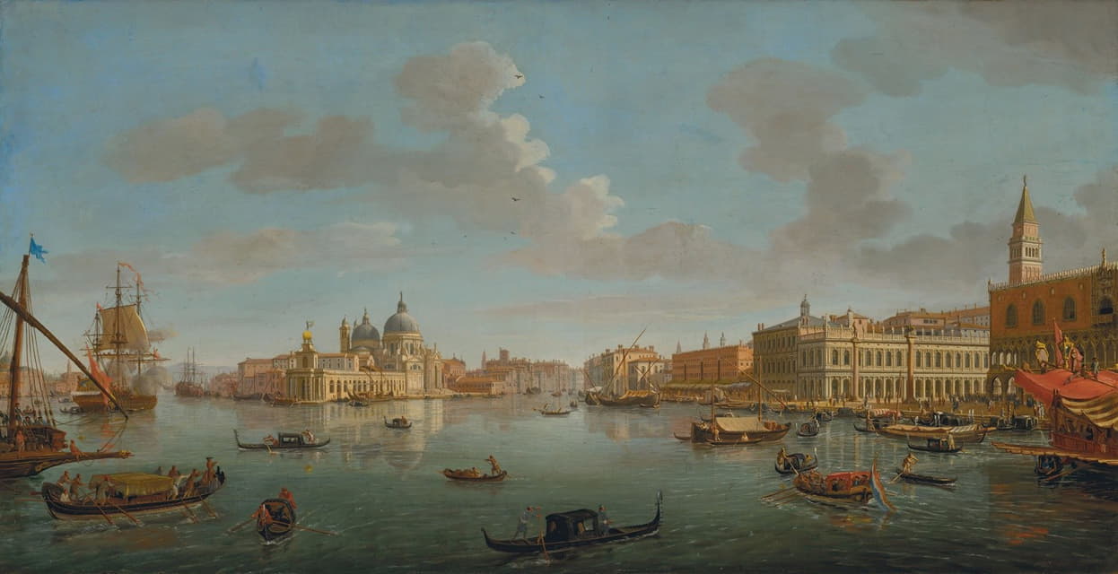 Gaspar Van Wittel - The Molo, Venice, looking West towards the entrance of the Grand Canal