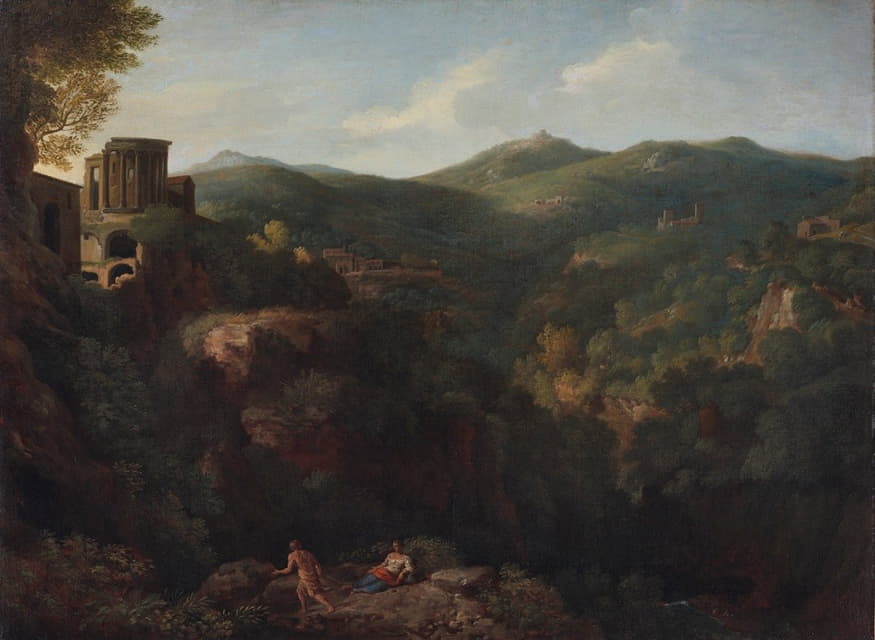 Gaspard Dughet - A view of Tivoli, with the Temple of the Sibyl