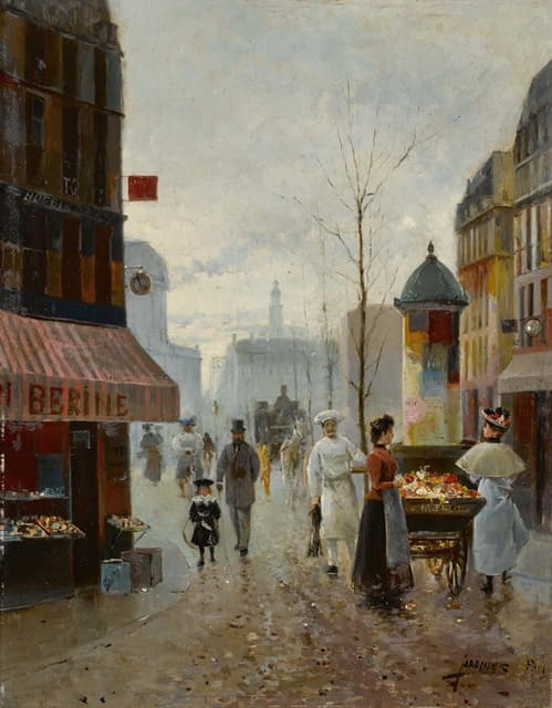 José María Jardines - A Paris Street Scene