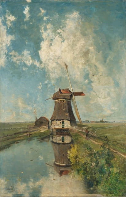 Paul Joseph Constantin Gabriël - A Windmill on a Polder Waterway, Known as ‘In the Month of July’