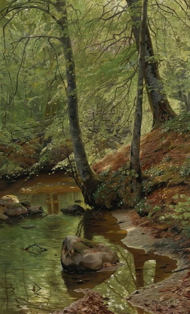 Peder Mørk Mønsted - A Forest Stream