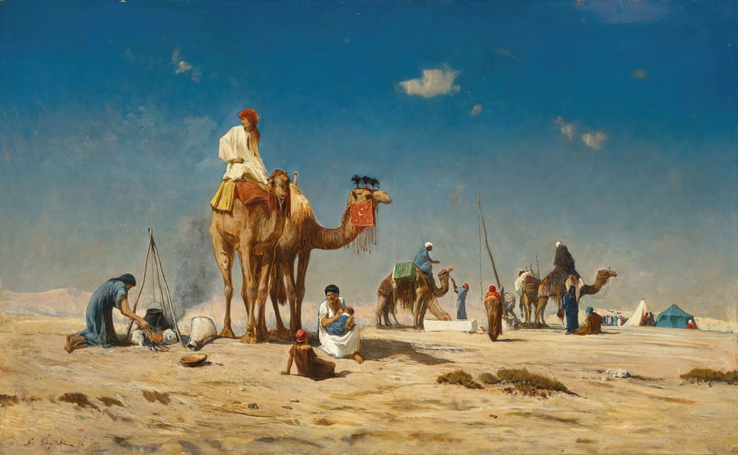 Victor Huguet - Travellers in the desert