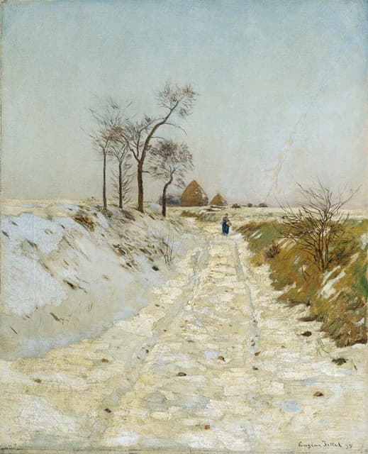 Eugen Jettel - Hohlweg im Winter