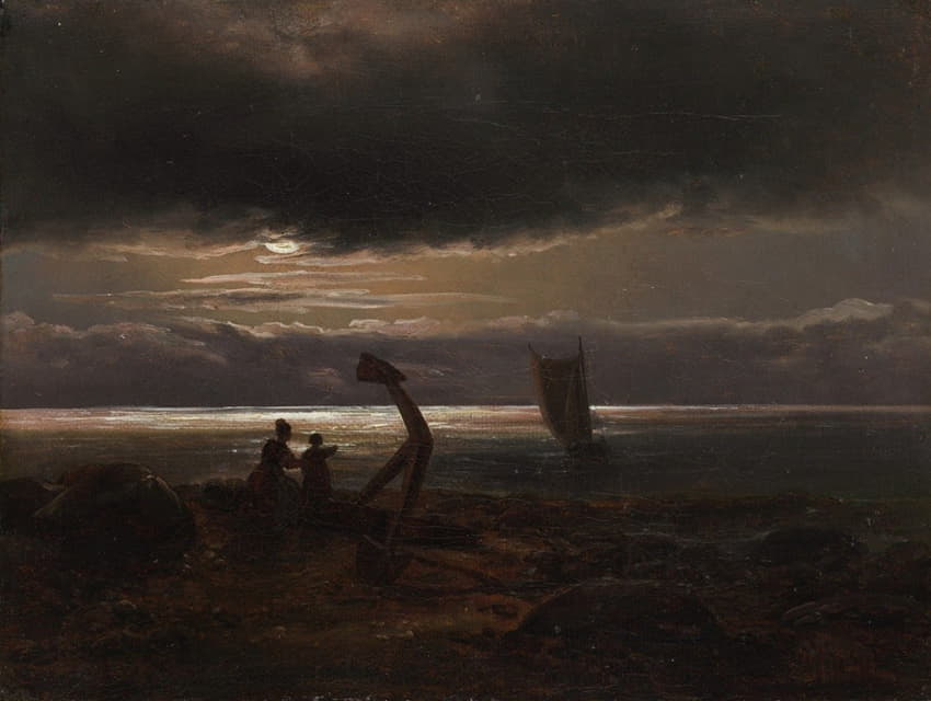 Johan Christian Dahl - Mother and Child by the Sea