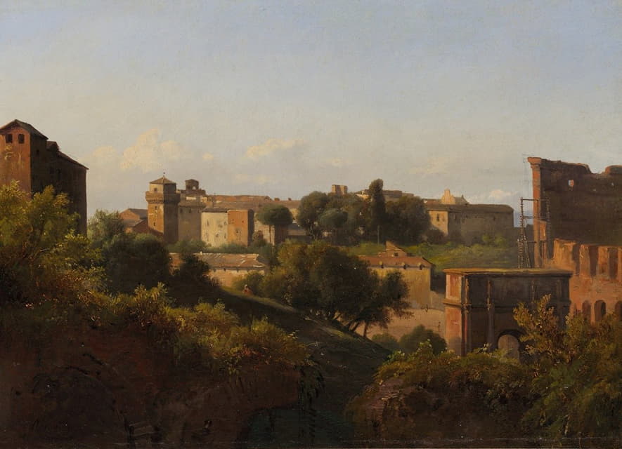 Jean-Charles Joseph Rémond - View of the Colosseum and the Arch of Constantine from the Palatine