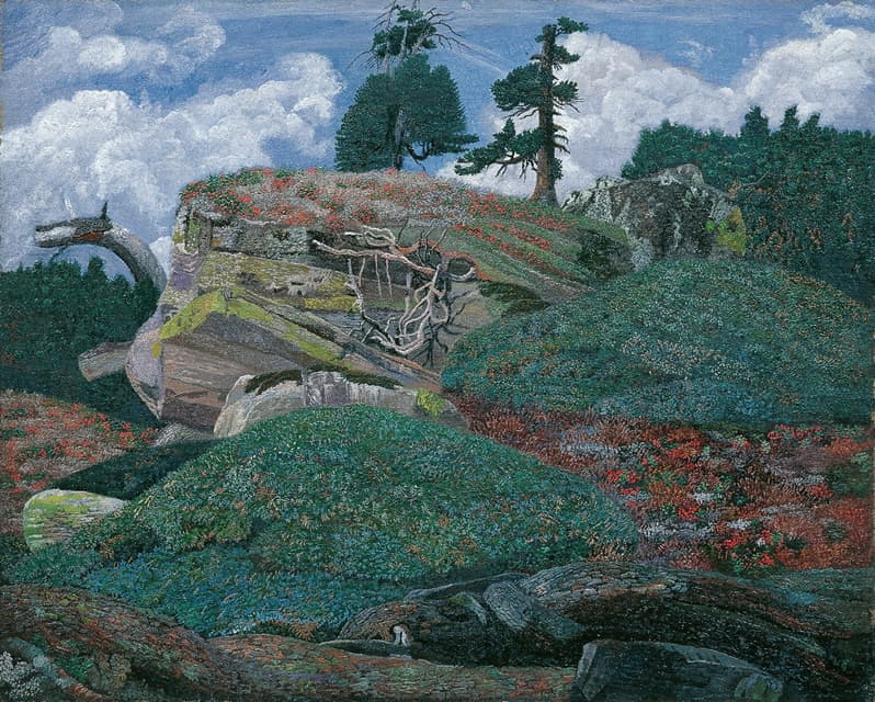 Karl Mediz - Landschaft mit Felsen