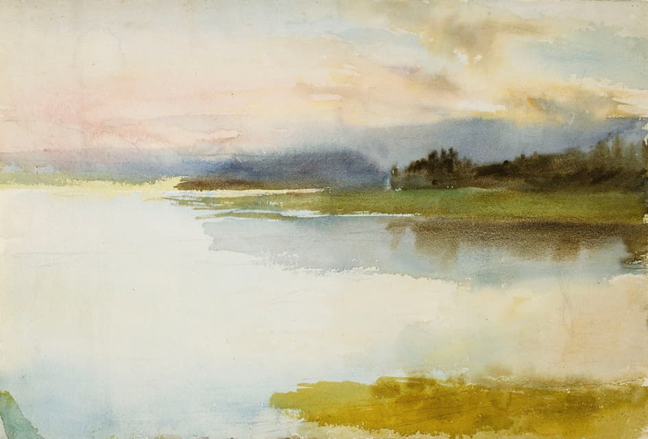 Albert Edelfelt - Seashore in the Evening ; Landscape, Evening