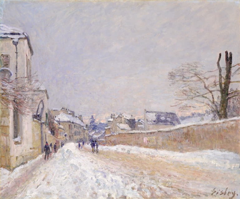 Alfred Sisley - Rue Eugène Moussoir at Moret; Winter