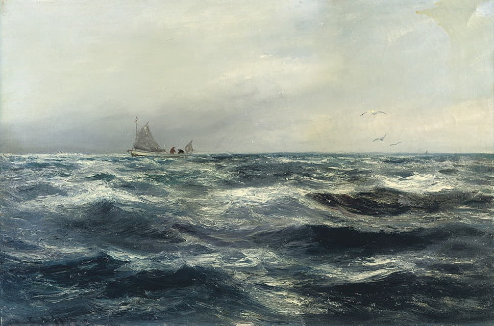 Charles Napier Hemy - A Cornish sea and working boat