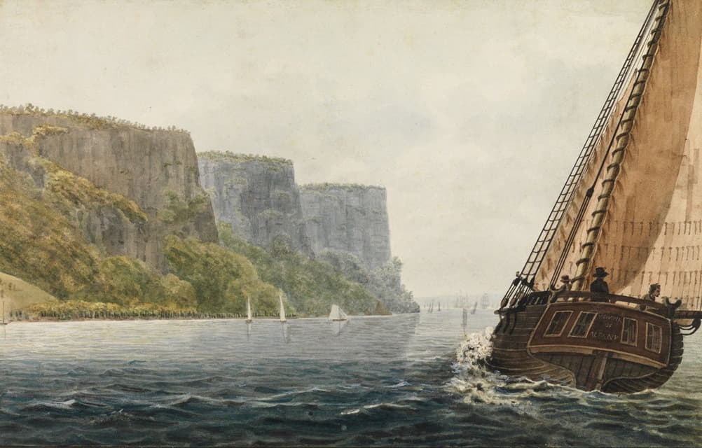 Pavel Petrovich Svinin - The Packet ‘Mohawk of Albany’ Passing the Palisades