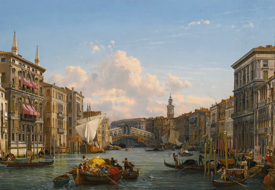 从大运河看威尼斯的里亚尔托桥
