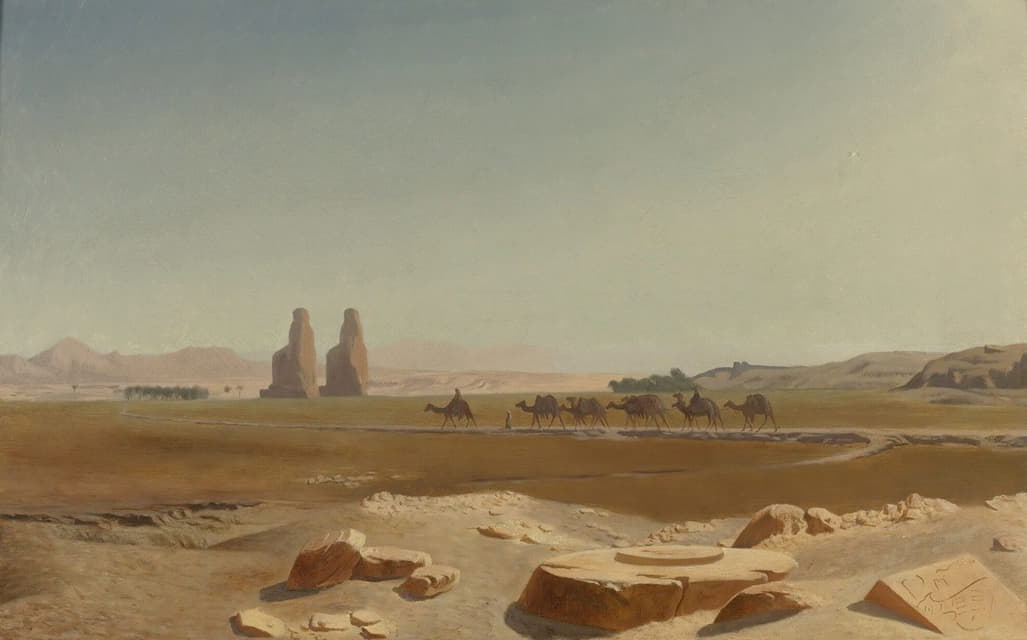 Jean-Léon Gérôme - Caravan Passing The Colossi Of Memnon, Thebes