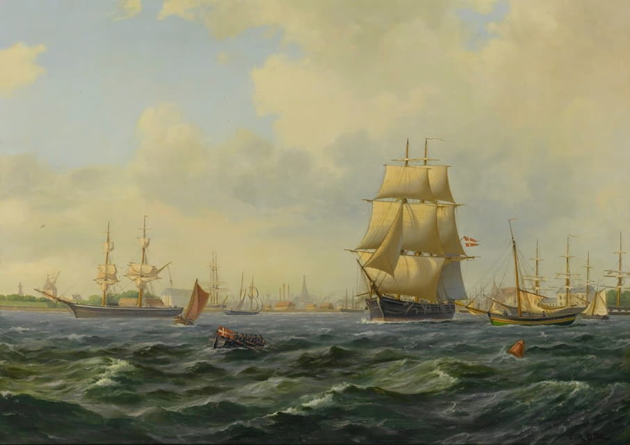 Wilhelm Victor Bille - Shipping At Copenhagen