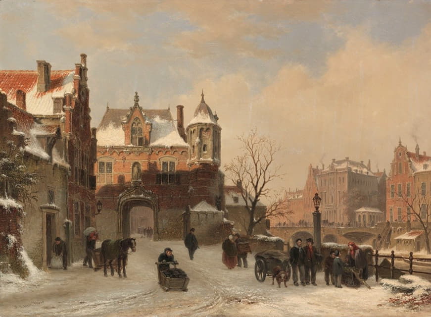 Bartholomeus Johannes van Hove - Winterliche Stadtansicht