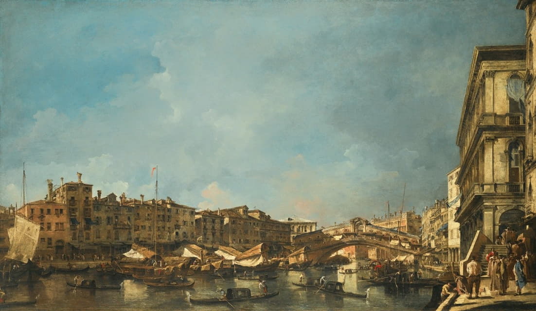 Francesco Guardi - Venice, A View Of The Rialto Bridge, Looking North, From The Fondamenta Del Carbon