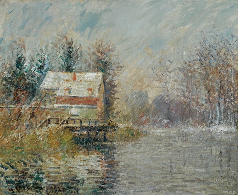 Gustave Loiseau - Maison Au Bord De L’eau, Effet De Neige