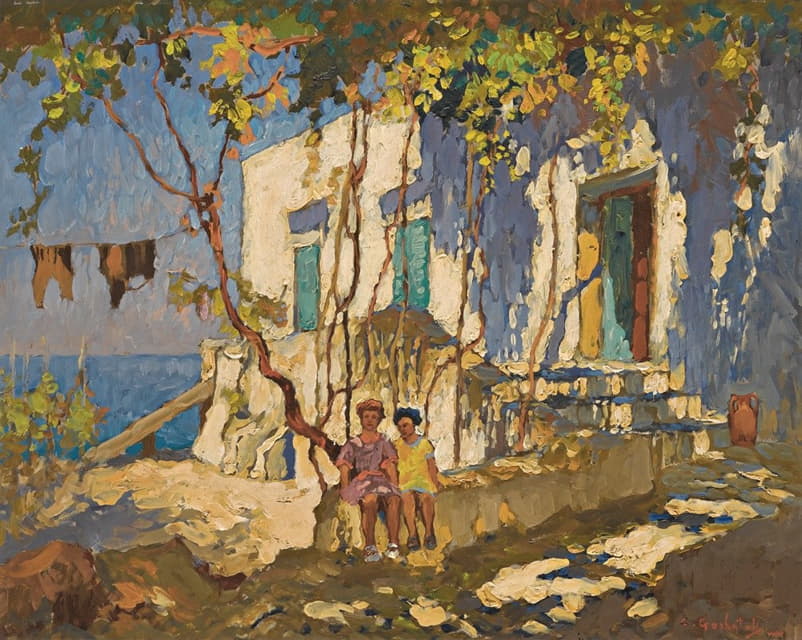 Konstantin Ivanovich Gorbatov - Resting In The Shade, Capri