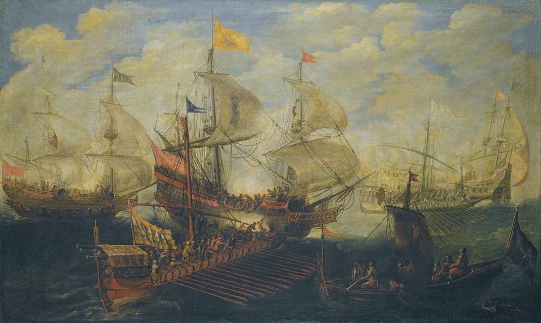 Andries van Eertvelt - A Naval Battle Between Turks And Christians