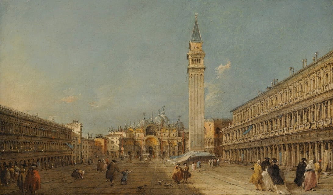 Francesco Guardi - Venice, Piazza San Marco With The Basilica And The Campanile